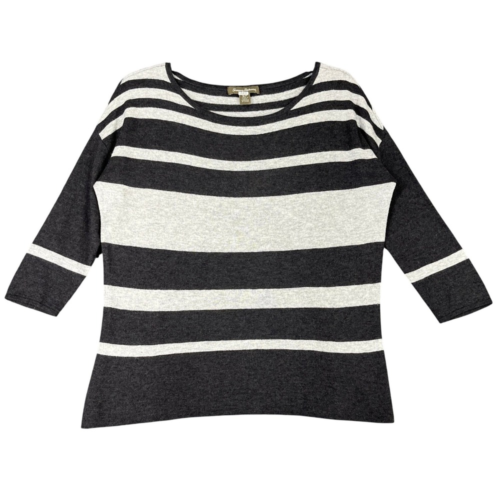 Tommy Bahama Striped Knit Sweater Womens S Coastal Grandma Minimalist Chic
